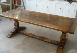 Squared Pedestal Oak Refectory Table